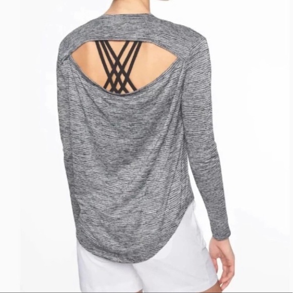 Athleta Tops - Athleta Beyond Soft Cutout Breezy Open Back Long Sleeve Top Size Large
